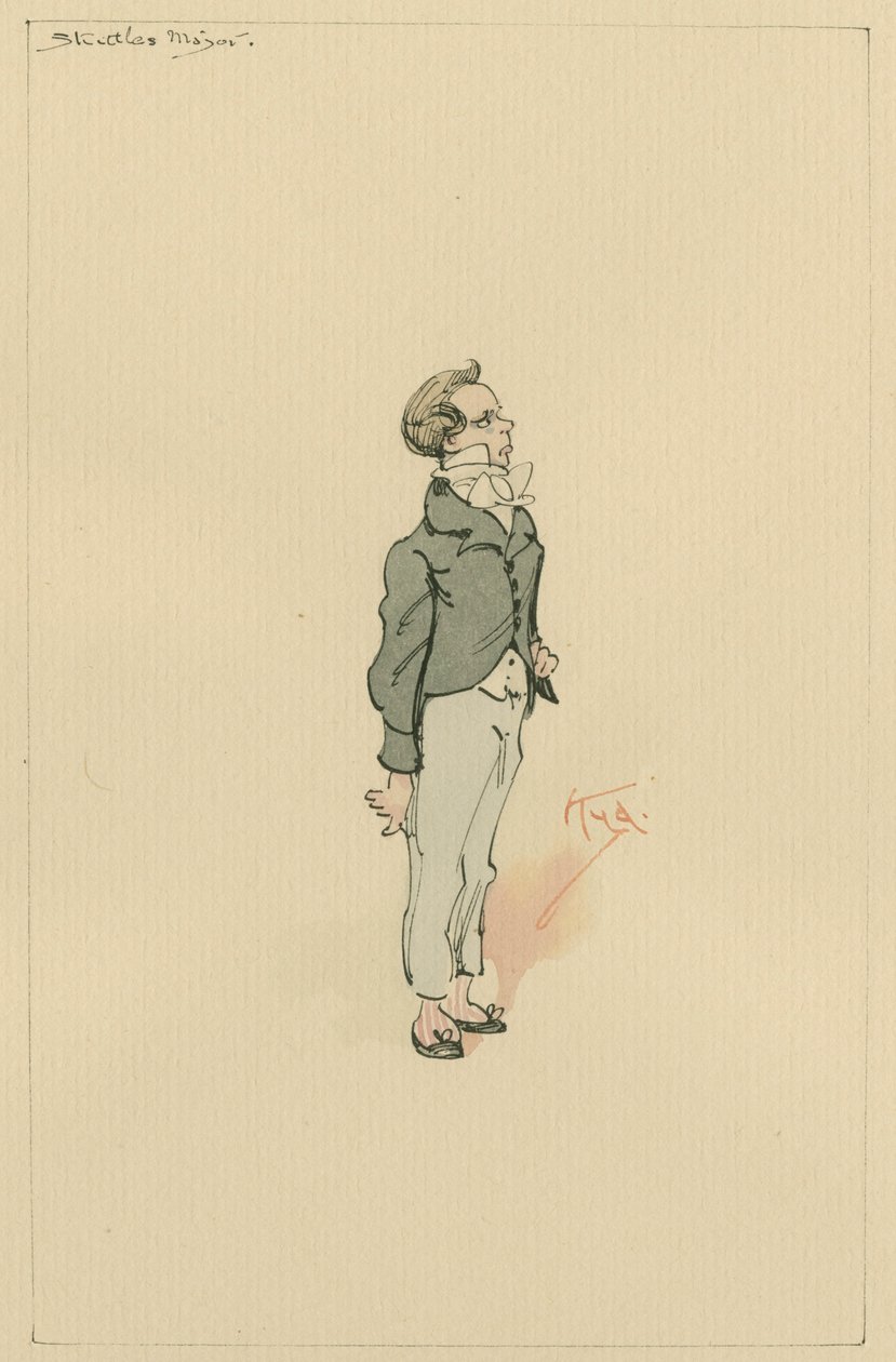 Master Skettles, ca. 1920-tallet (penn og blekk med wc på papir) av Joseph Clayton Clarke