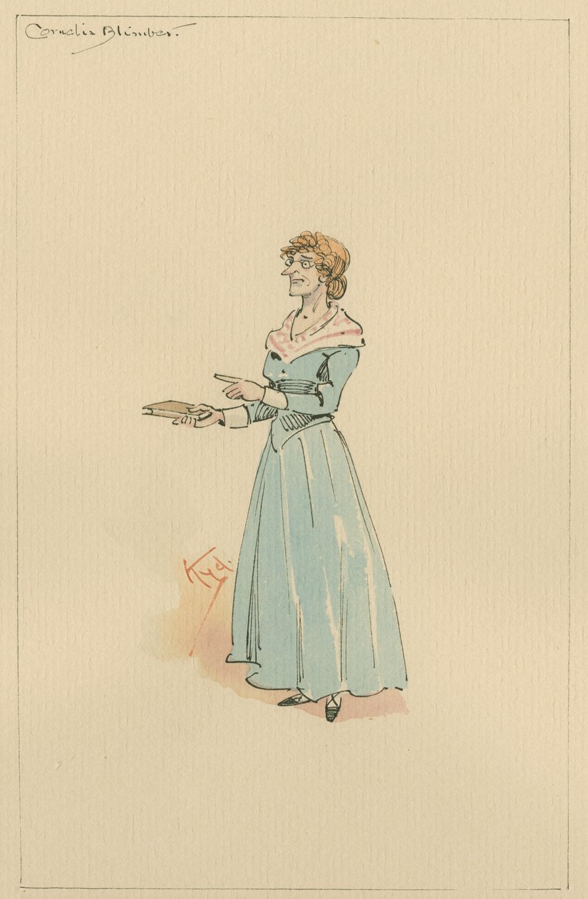 Miss Cornelia Blimber, ca. 1920-tallet (penn og blekk med wc på papir) av Joseph Clayton Clarke