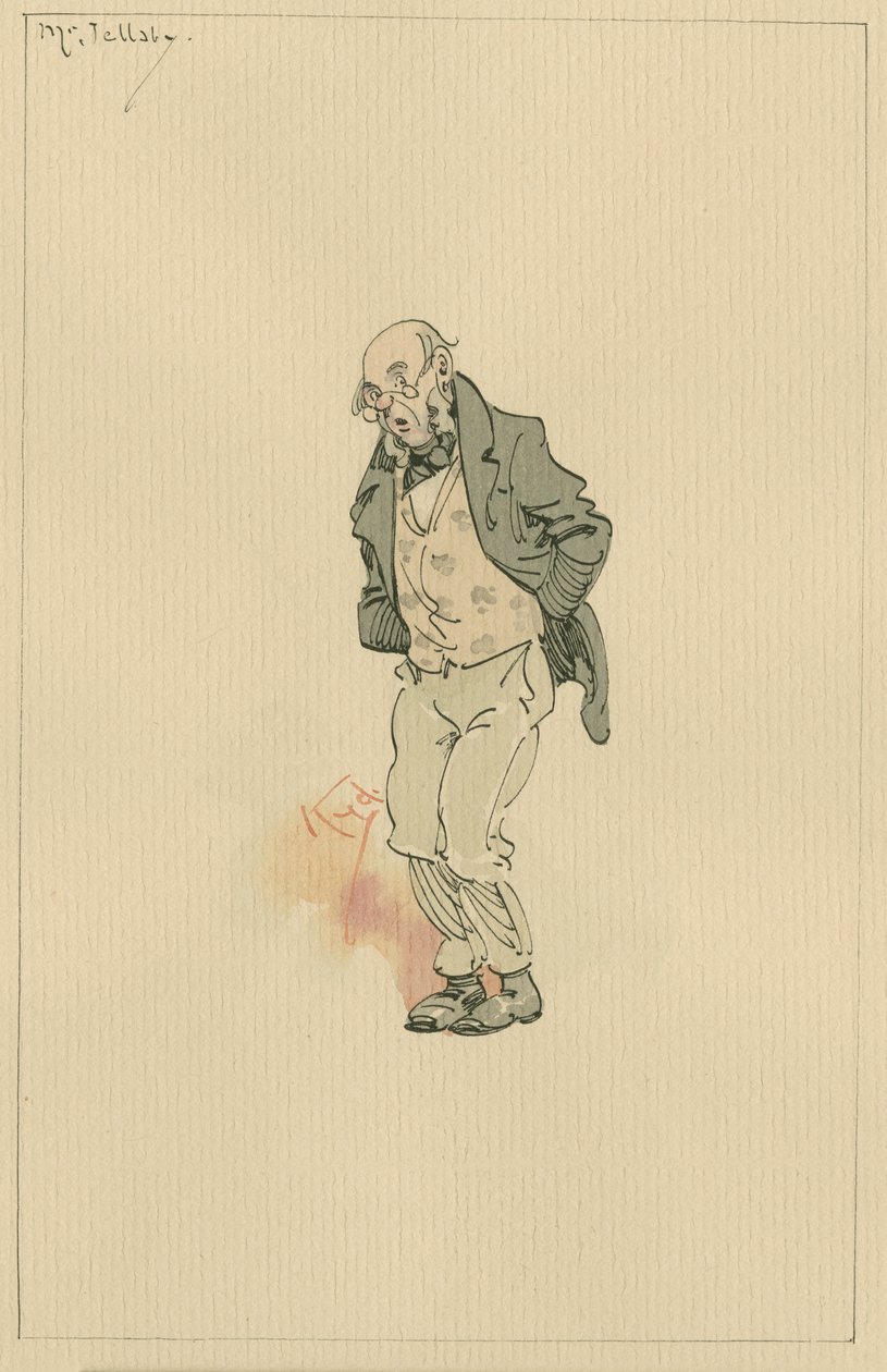 Mr Jellaby, ca. 1920-tallet (penn og blekk med wc på papir) av Joseph Clayton Clarke