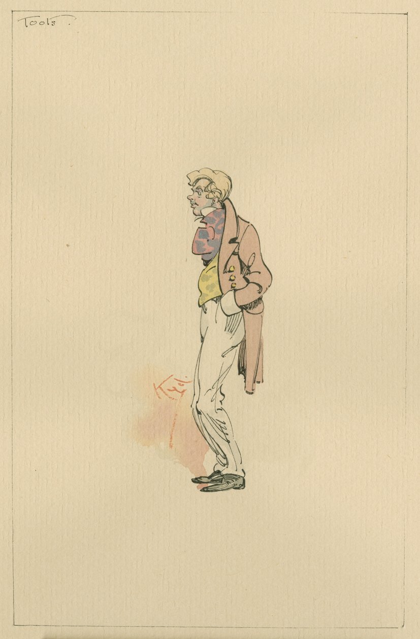 Mr Toots, ca. 1920-tallet (penn og blekk med wc på papir) av Joseph Clayton Clarke