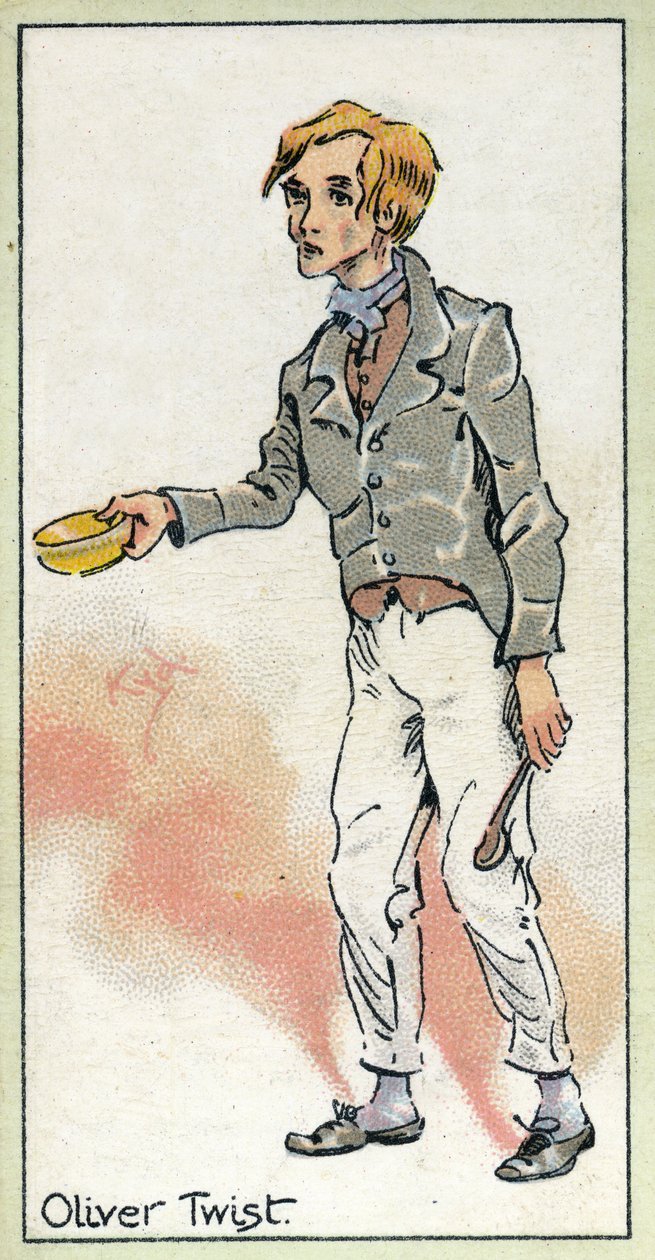 Oliver ber om mer, fra "Oliver Twist", av Charles Dickens, 1923 av Joseph Clayton Clarke