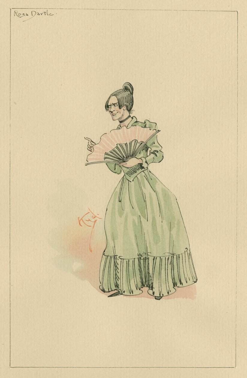 Rosa Dartle, ca. 1920-tallet (penn og blekk med wc på papir) av Joseph Clayton Clarke