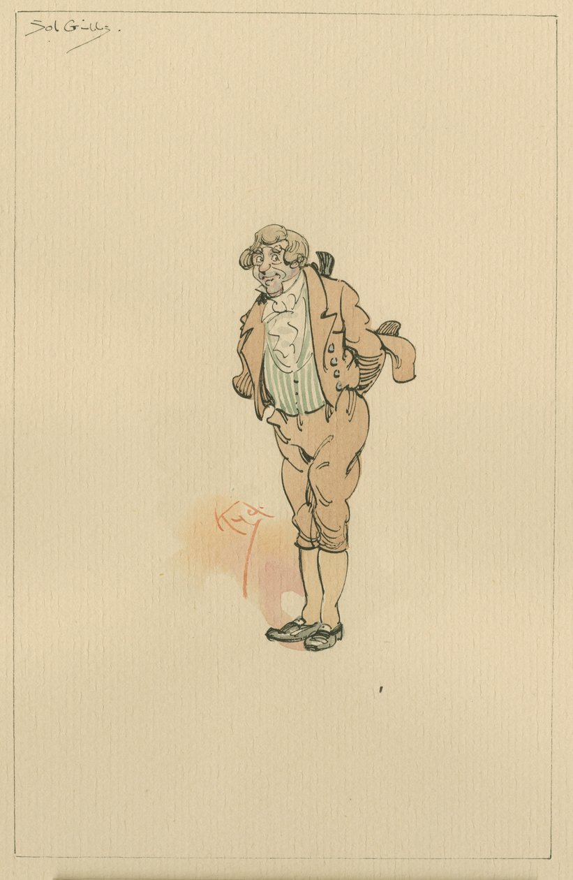 Solomon Gills, eller onkel Sol, ca. 1920-tallet (penn og blekk med wc på papir) av Joseph Clayton Clarke
