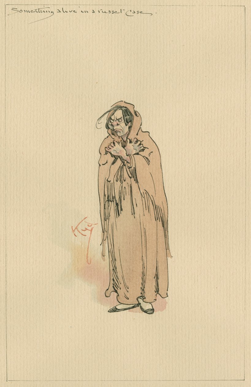 Something Alive in Russett Case, ca. 1920-tallet (penn og blekk med wc på papir) av Joseph Clayton Clarke