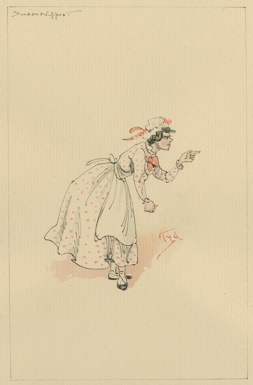 Susan Nipper, ca. 1920-tallet (penn og blekk med wc på papir) av Joseph Clayton Clarke