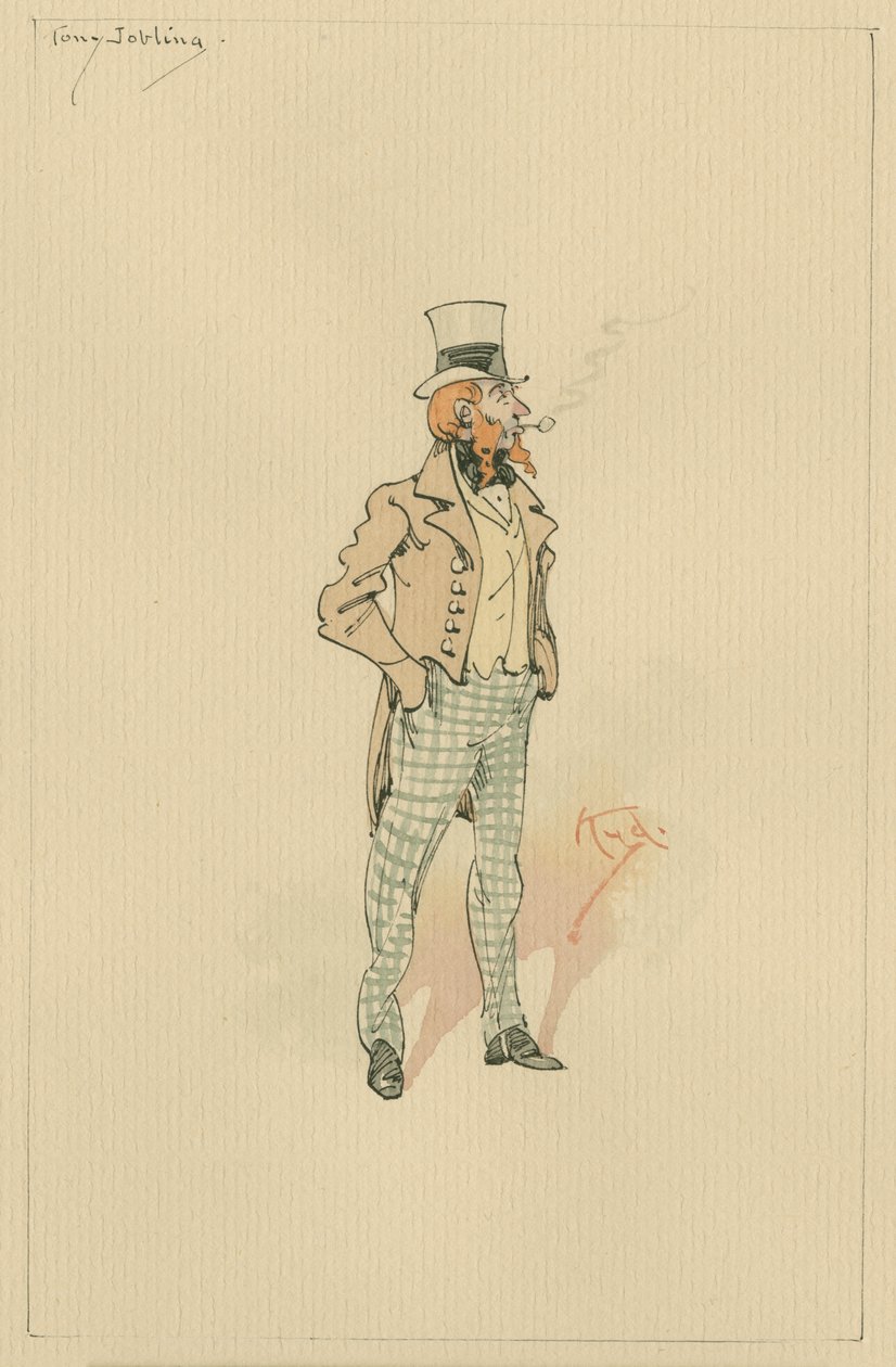 Tony Jobling, ca. 1920-tallet (penn og blekk med wc på papir) av Joseph Clayton Clarke