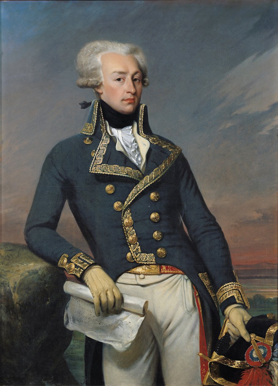 Portrett av Gilbert Motier (1757-1834) Marquis de La Fayette som generalløytnant, 1791 av Joseph Desire Court