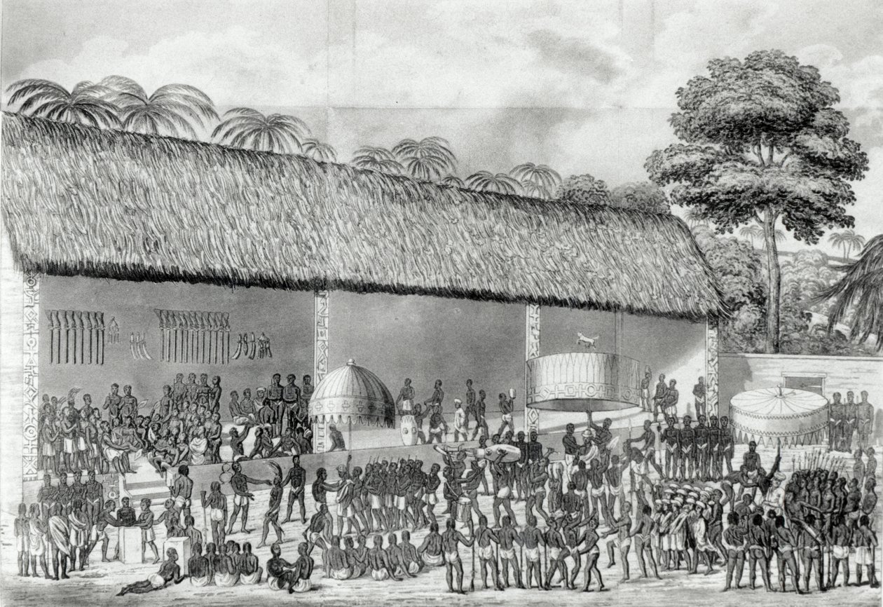 Adai religiøs festival ved hoffet til kongen av Ashanti i mars 1820, fra 