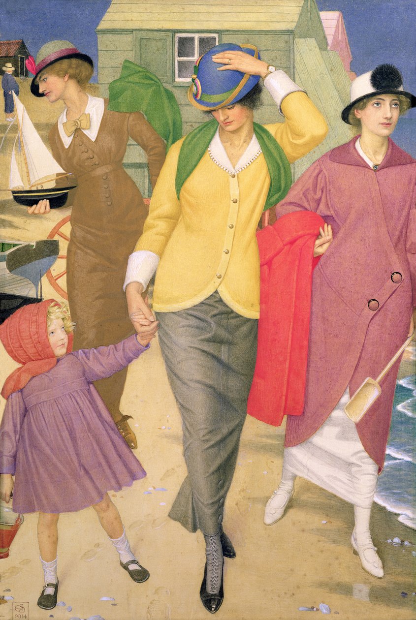 Langs kysten, 1914 (tempera på silke) av Joseph Edward Southall
