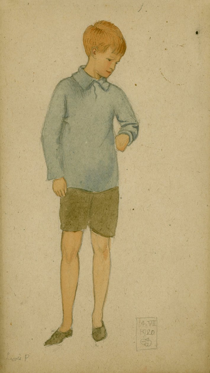 Lewis P., 14. juli 1920 (blyant og wc på papir) av Joseph Edward Southall