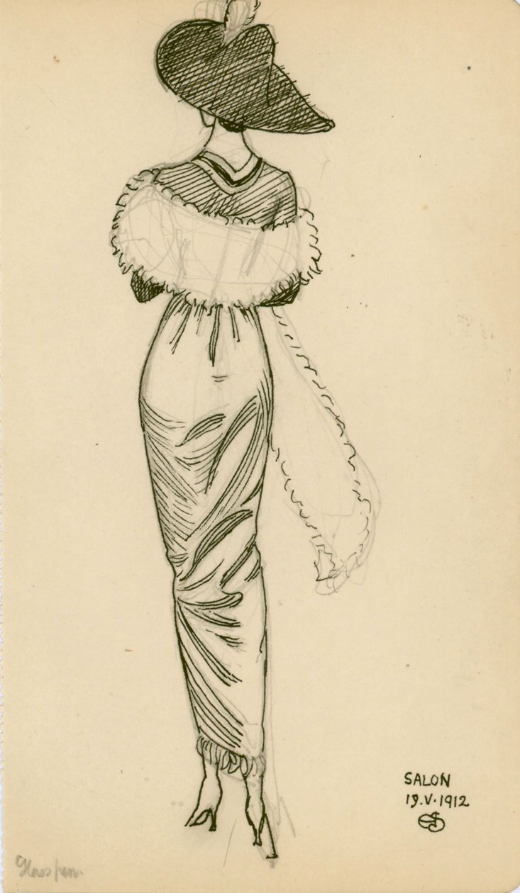 SALONG, 19. mai 1912 (blyant, penn og blekk på papir) av Joseph Edward Southall