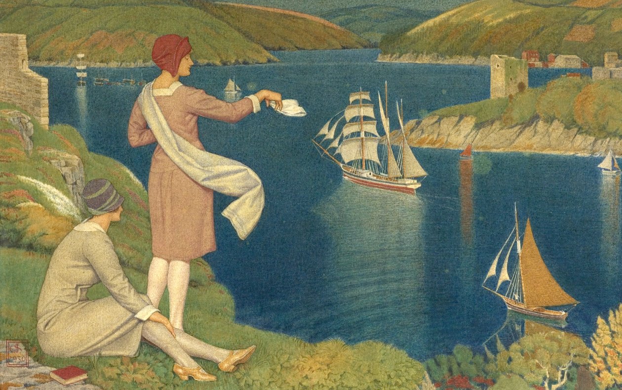 The Return, 1930 (tempera på stoff (muligens silke)) av Joseph Edward Southall