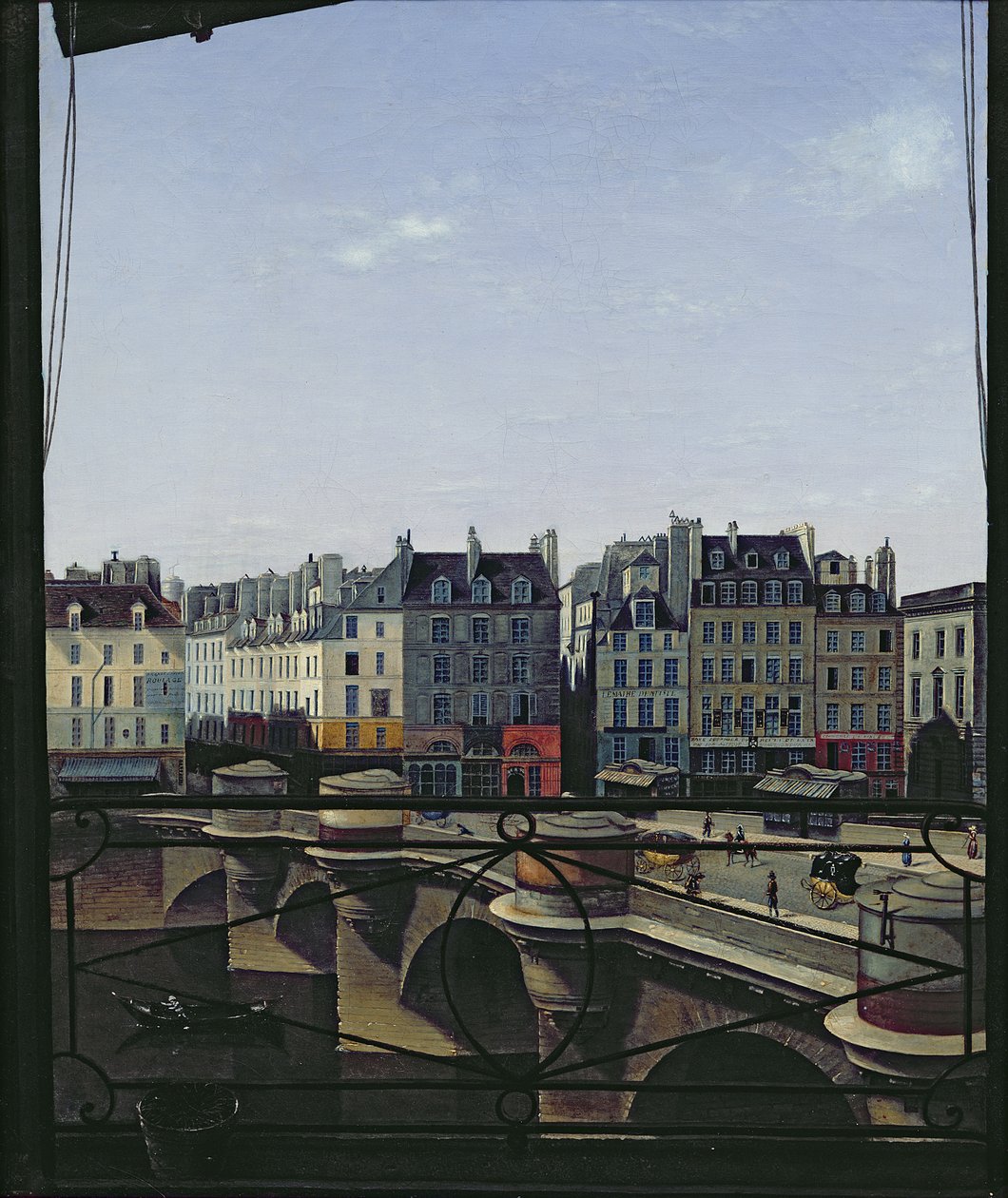 Utsikt over Pont Neuf, ca. 1845 av Joseph Eusebie Prevot