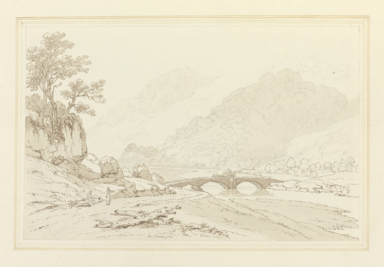 The Grange of Borrodale (penn og blekk med wc over grafitt på vevd papir) av Joseph Farington