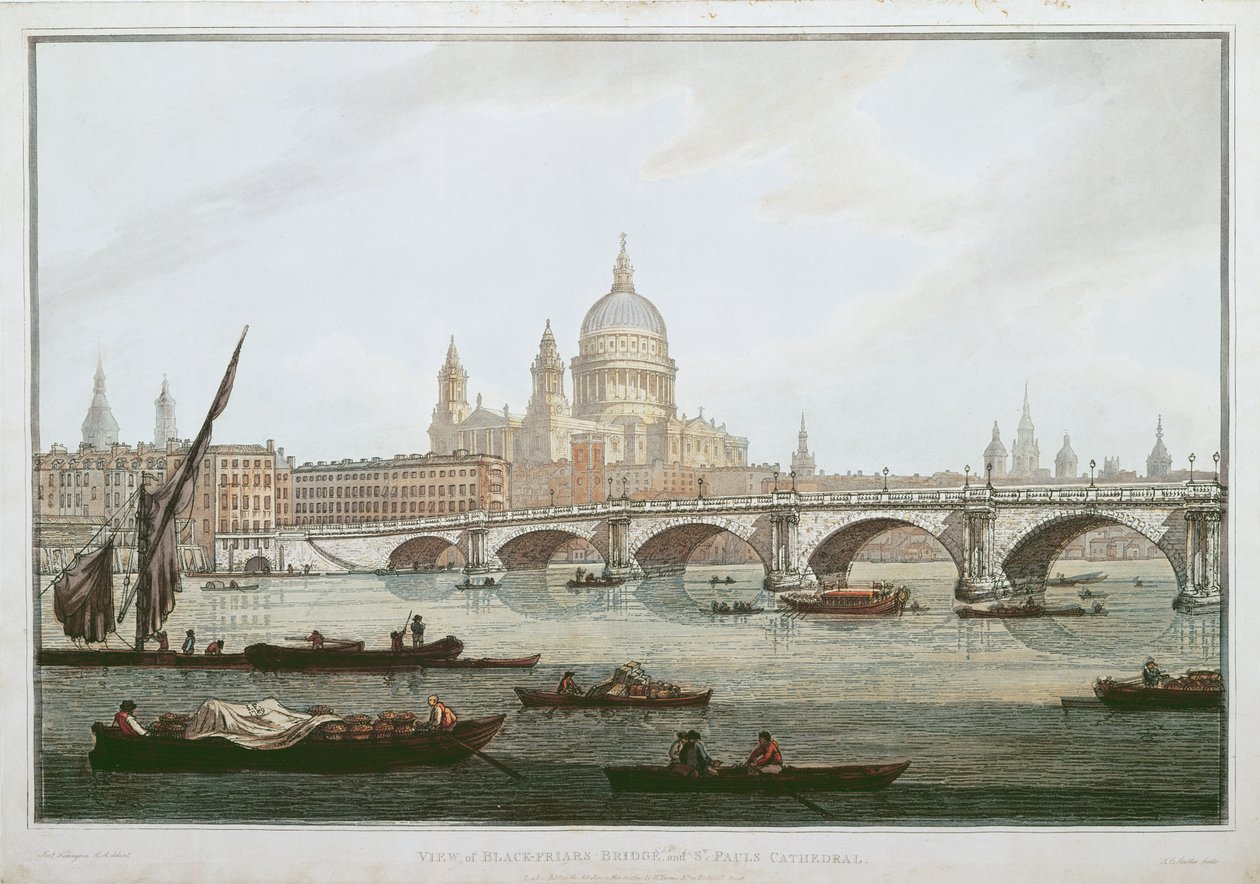 Utsikt over Blackfriars Bridge og St.Paul