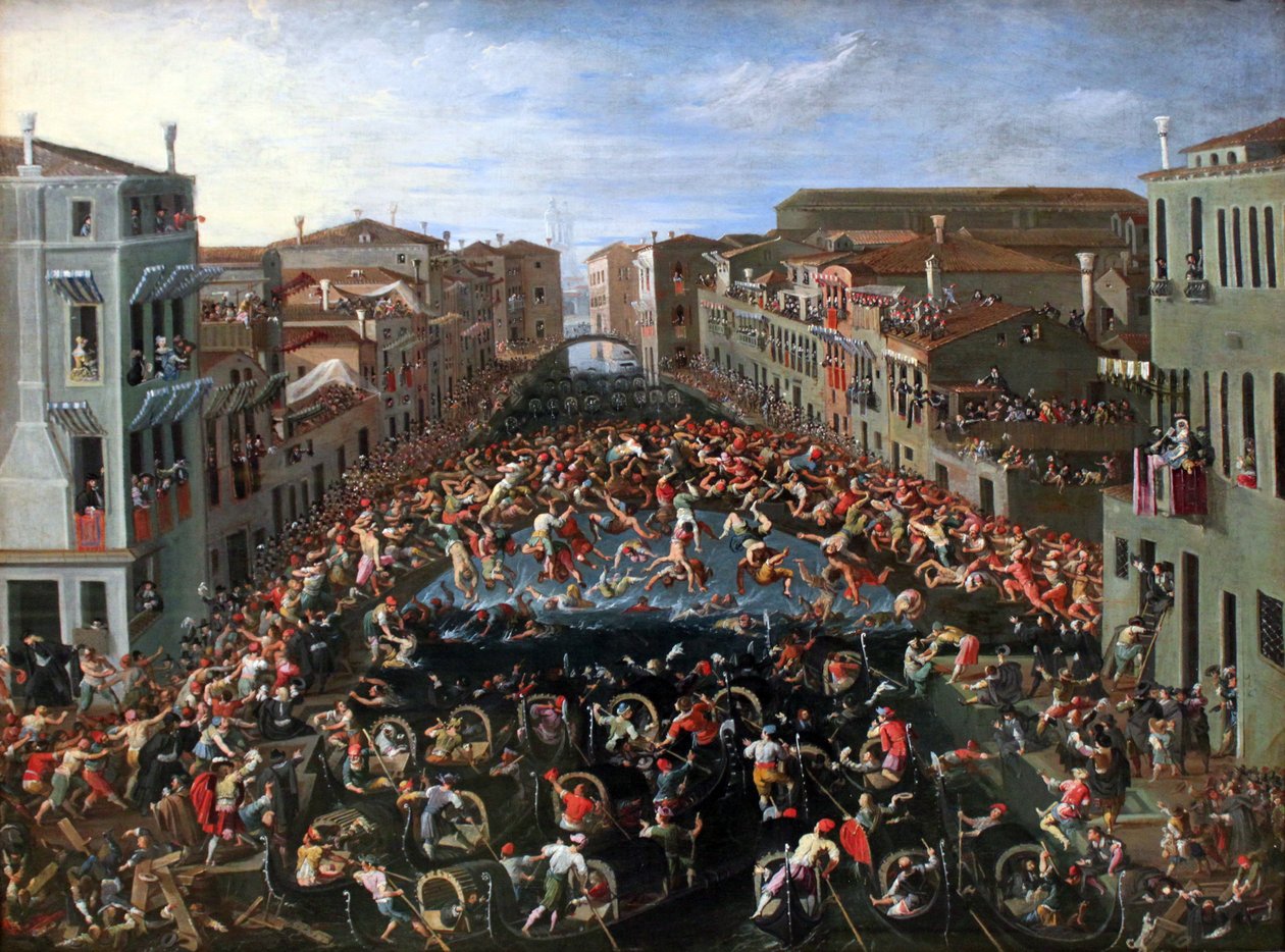 Konkurranse på Ponte dei Pugni i Venezia av Joseph Heintz der Jüngere