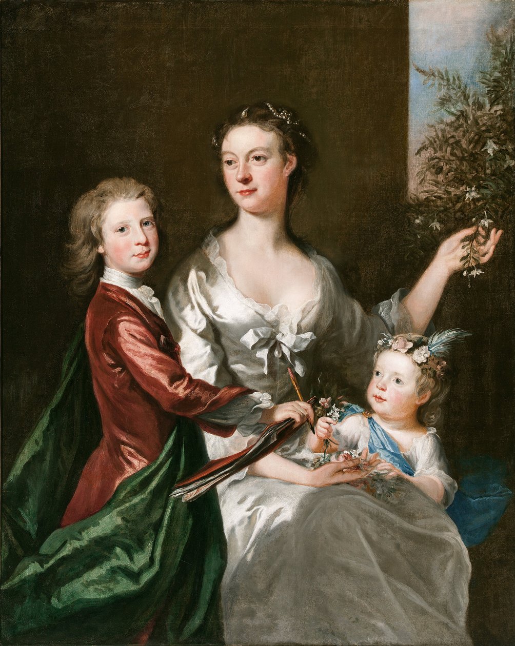 Artistenes kone Susanna, sønnen Anthony og datteren Susanna av Joseph Highmore