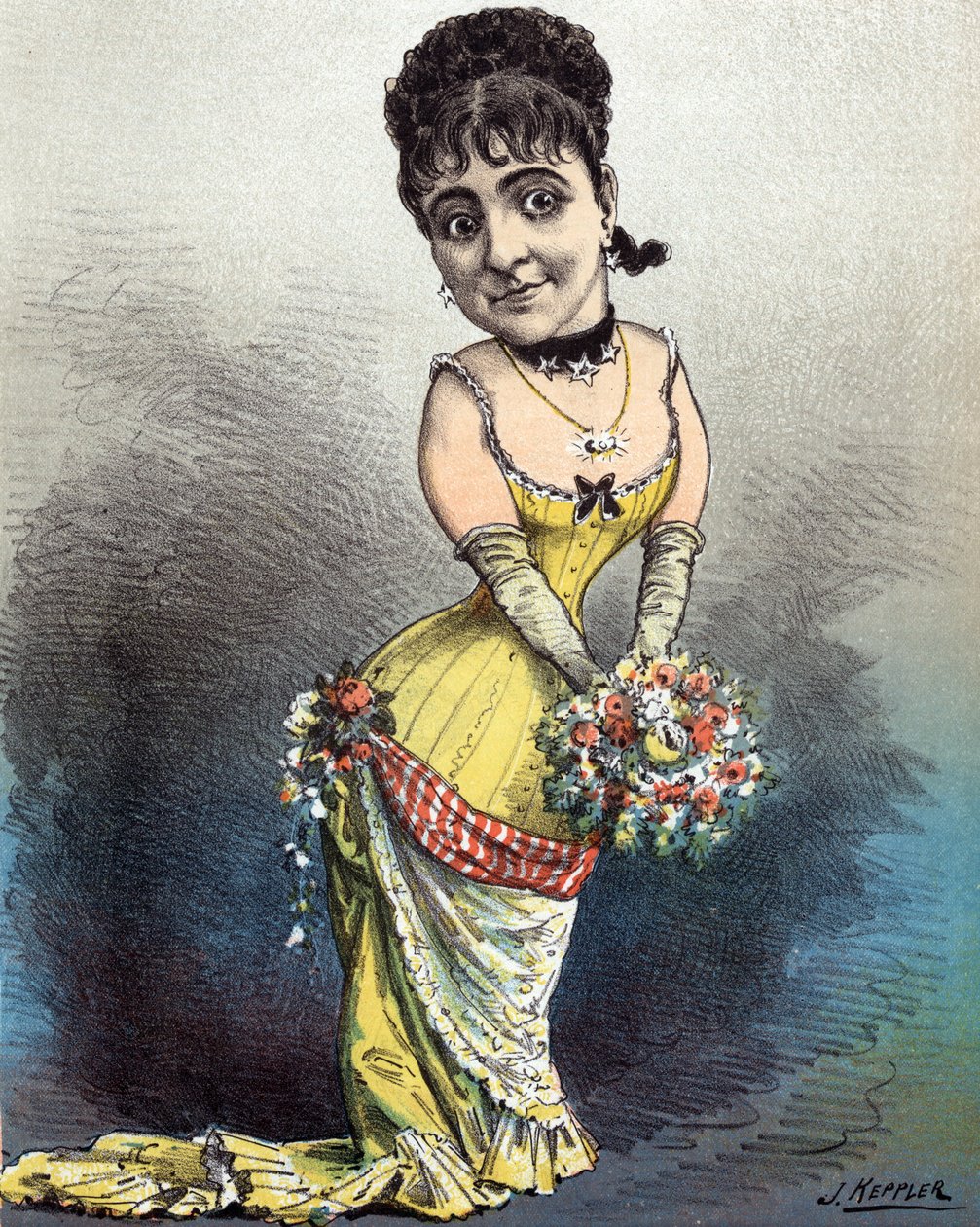 Adelina Patti, den evige primadonnaen, 1881 av Joseph Keppler