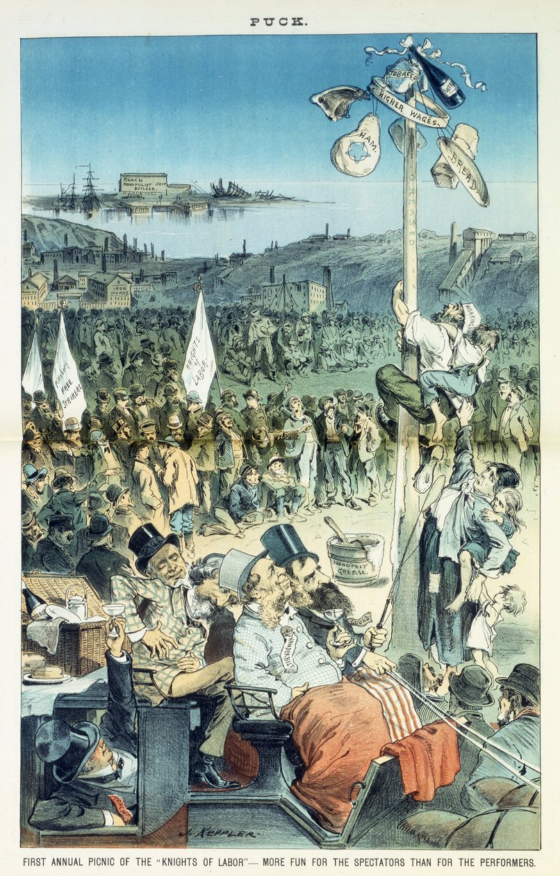 Første årlige piknik for Knights of Labor - morsommere for tilskuerne enn for utøverne, 1882 av Joseph Keppler