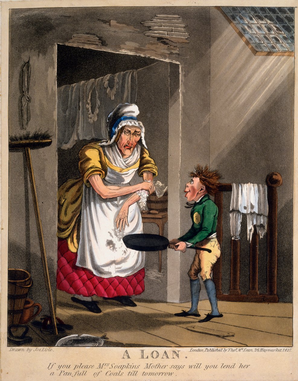 Et lån, 1827 (håndfarget gravering) av Joseph Lisle