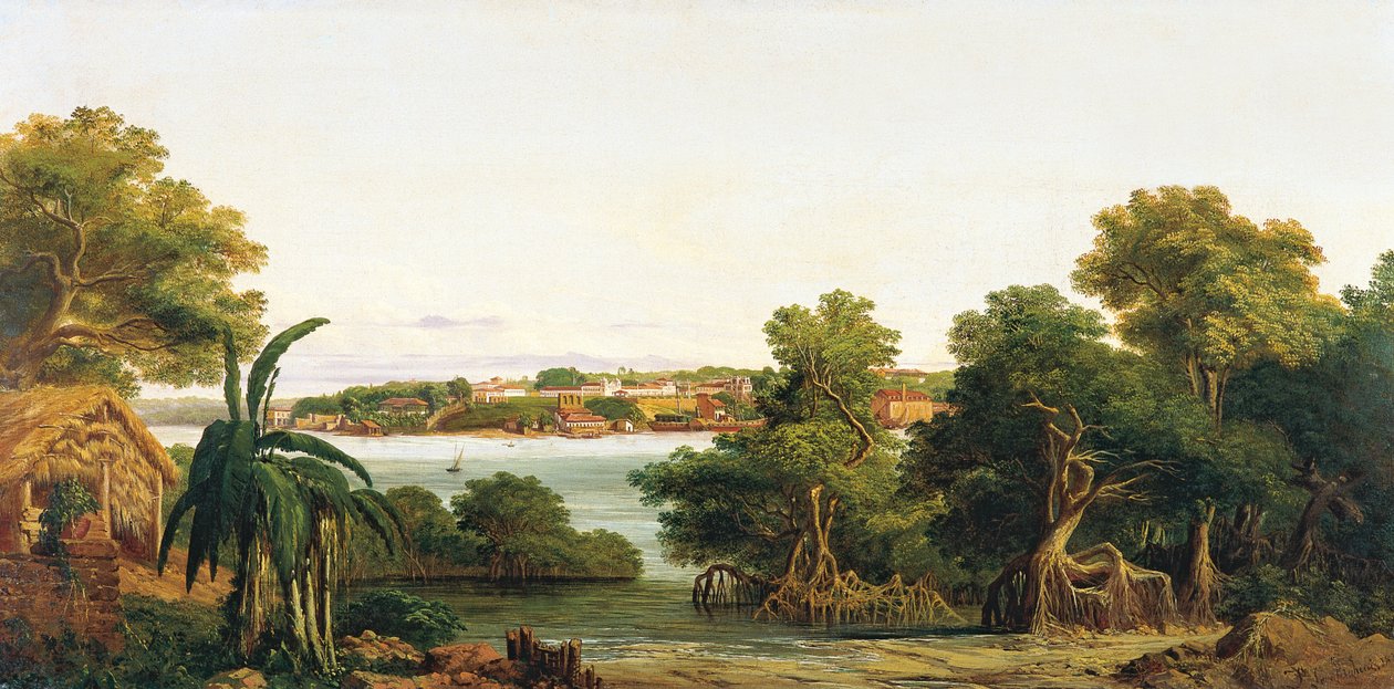 Utsikt over São Luis do Maranhão av Joseph Léon Righini
