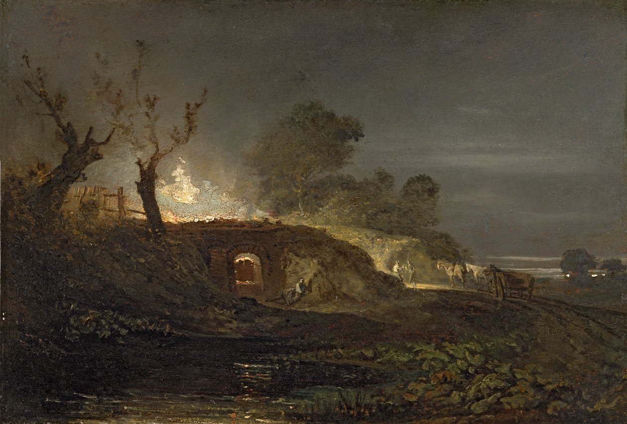 En kalkovn i Coalbrookdale, ca. 1797 av Joseph Mallord William Turner