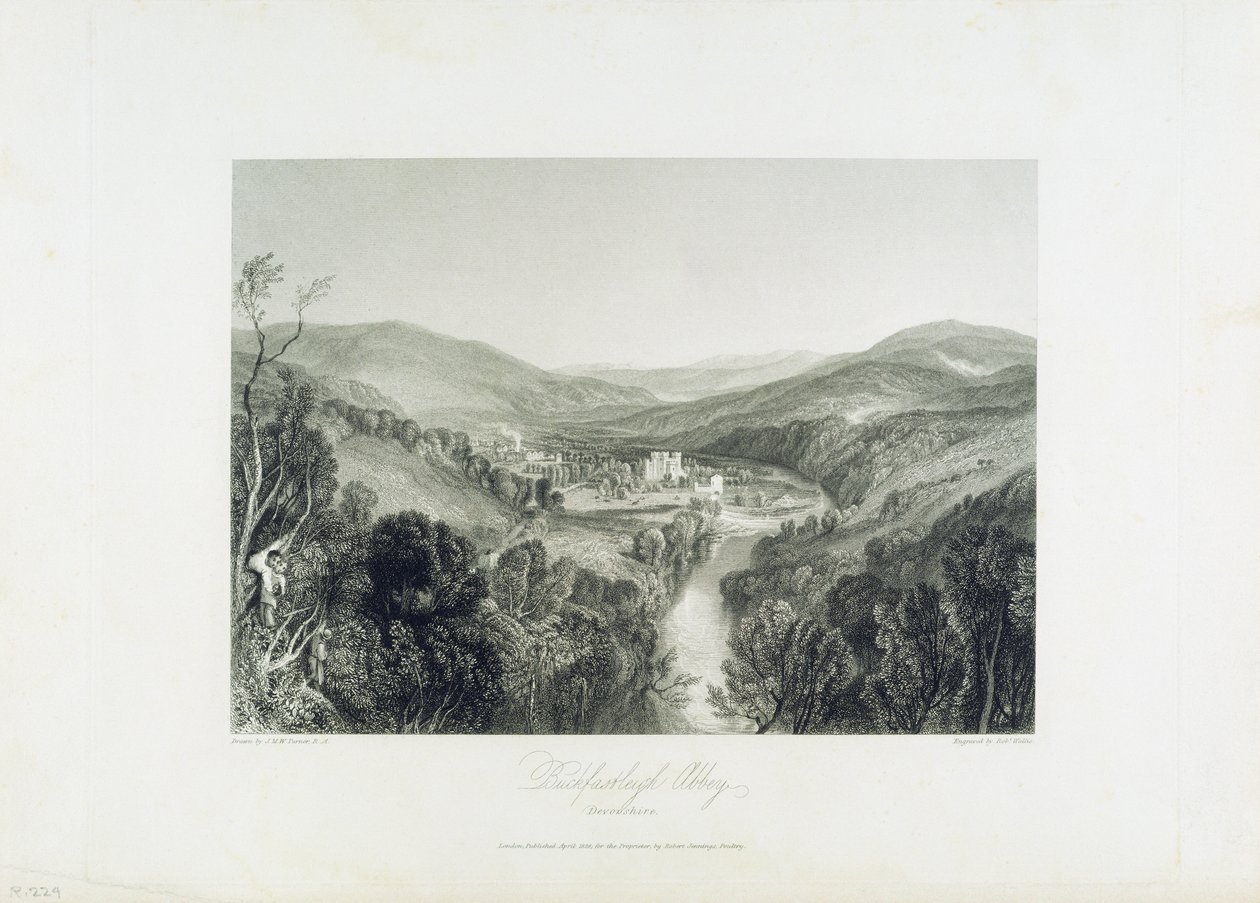 Buckfastleigh Abbey, Devon, ca. 1826 av Joseph Mallord William Turner