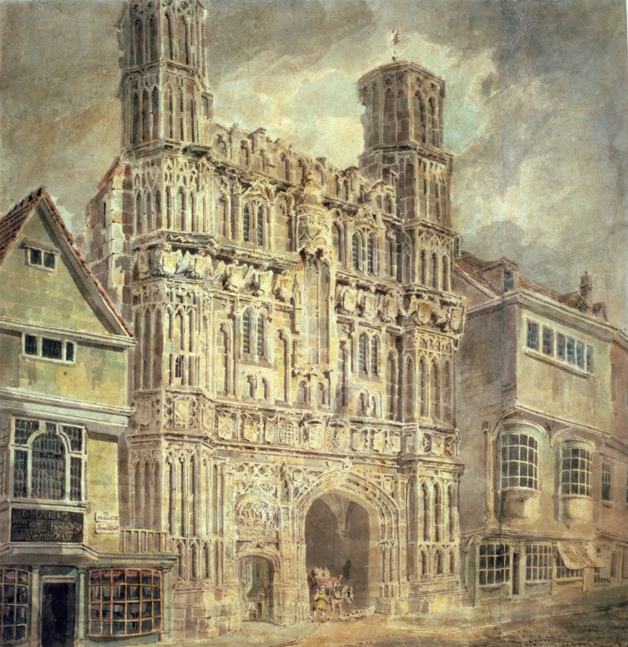 Christchurch Gate, Canterbury, ca. 1792-93 av Joseph Mallord William Turner
