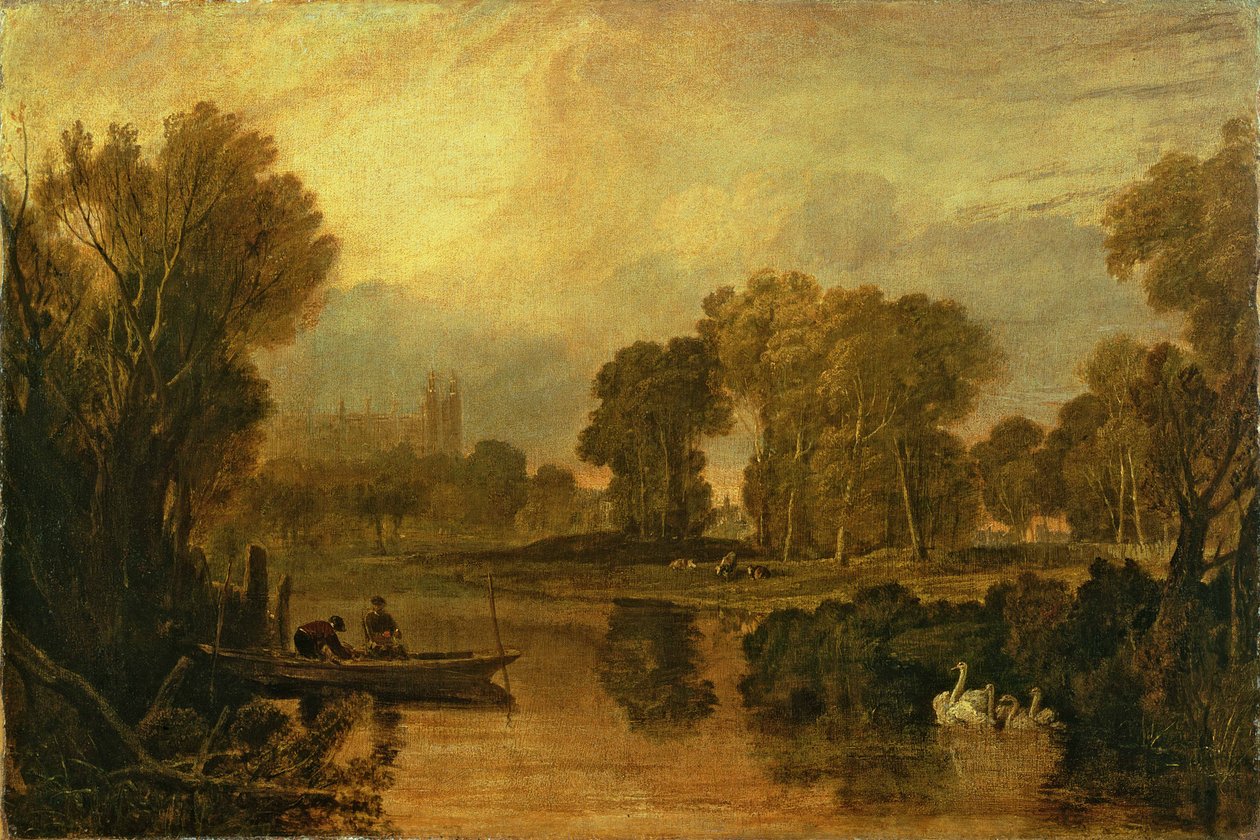 Eton College fra elven, eller Themsen ved Eton, ca. 1808 av Joseph Mallord William Turner