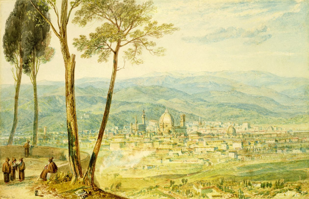 Firenze fra veien til Fiesole av Joseph Mallord William Turner
