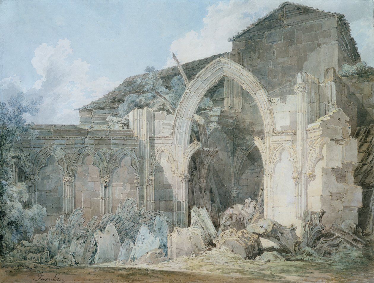 Glastonbury Abbey av Joseph Mallord William Turner