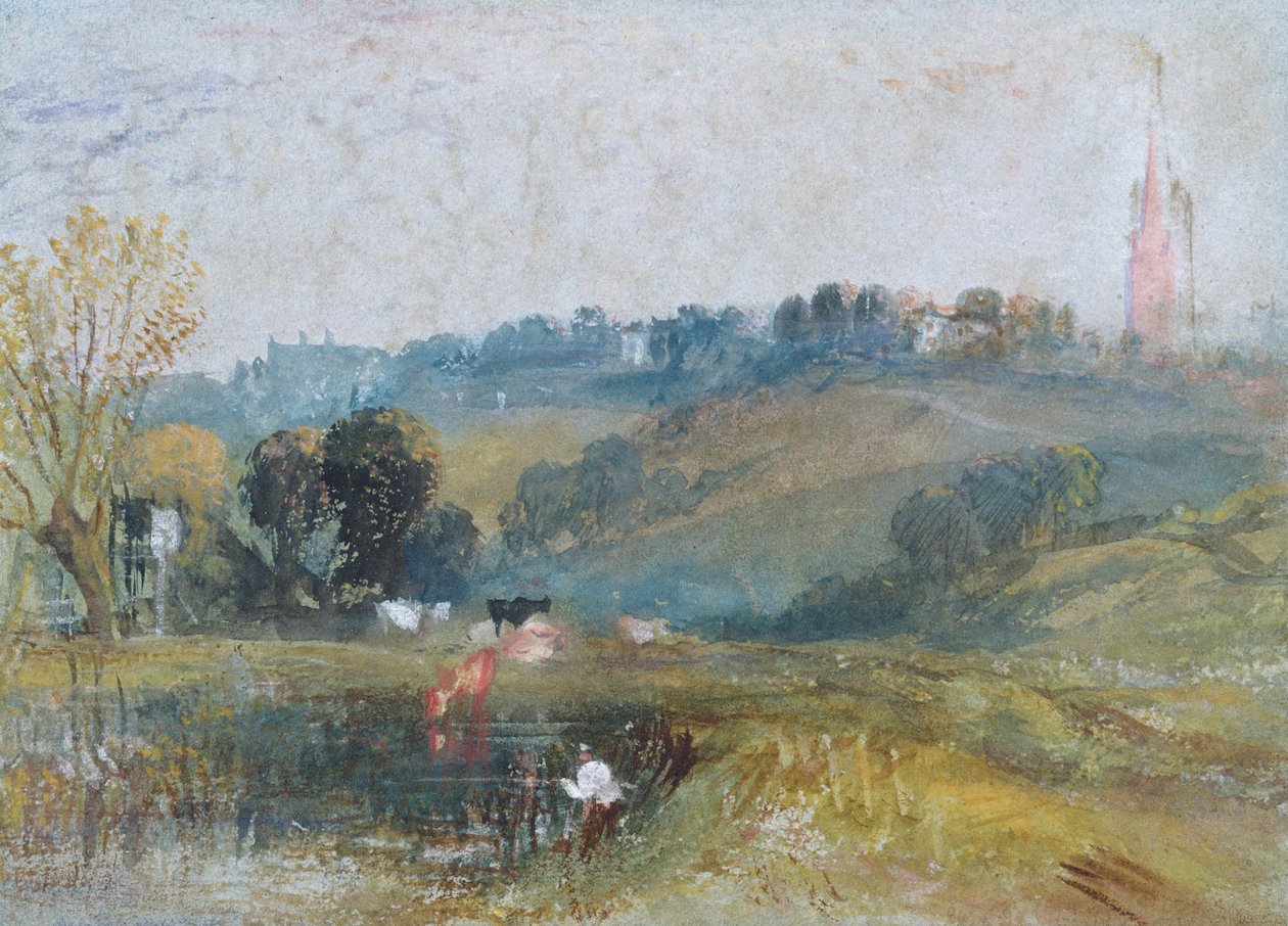Landskap nær Petworth, ca. 1828 (gouache) av Joseph Mallord William Turner