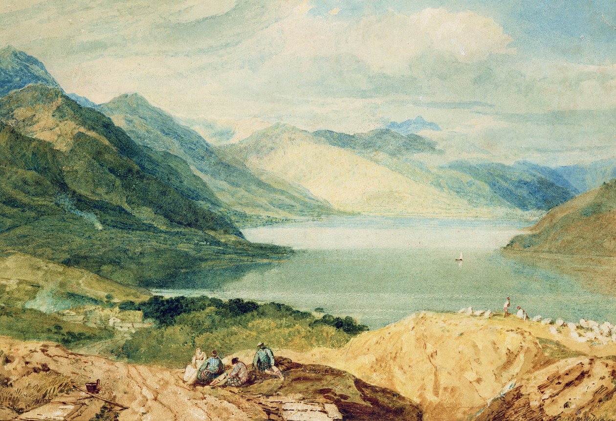 Loch Lomond (wc med penn på papir) av Joseph Mallord William Turner