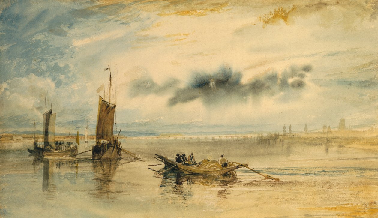 Mainz og Kastell, 1817 (wc og kroppsfarge på papir) av Joseph Mallord William Turner