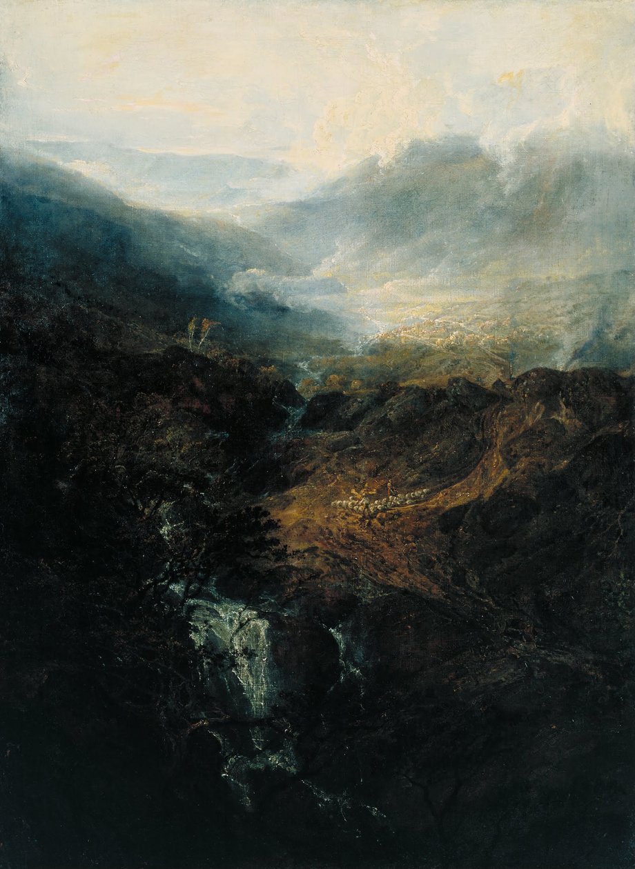 Morgen blant Coniston Fells, Cumberland av Joseph Mallord William Turner