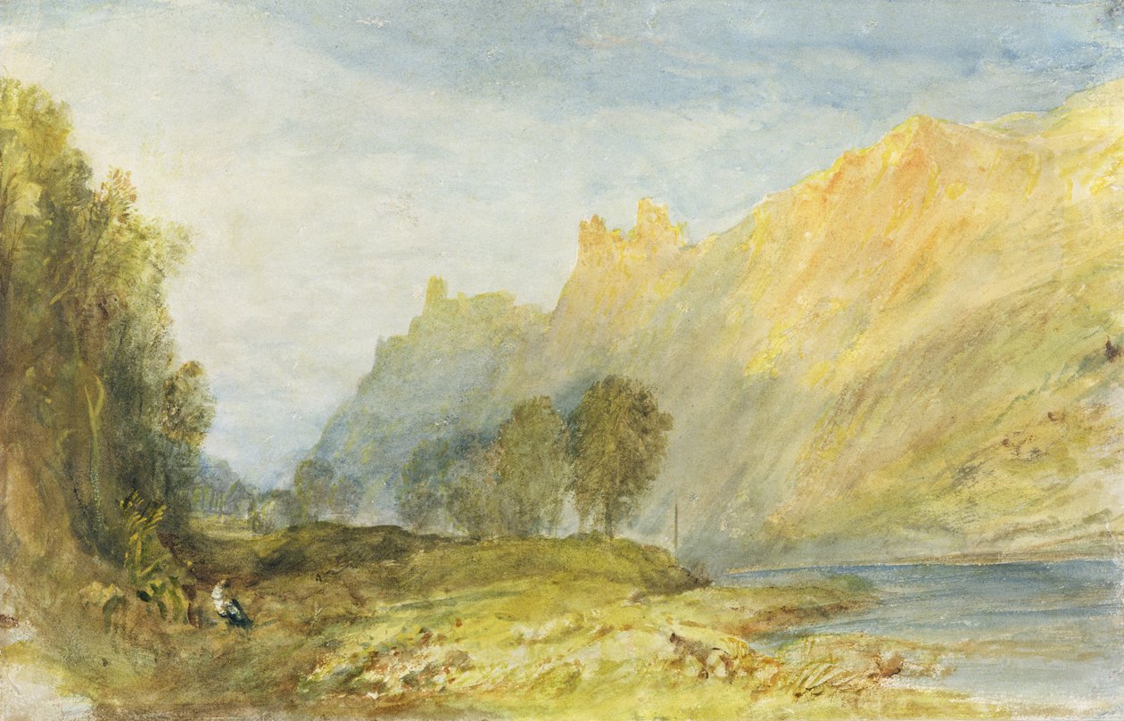 No.1520 Bruderburgen på Rhinen, 1817 av Joseph Mallord William Turner