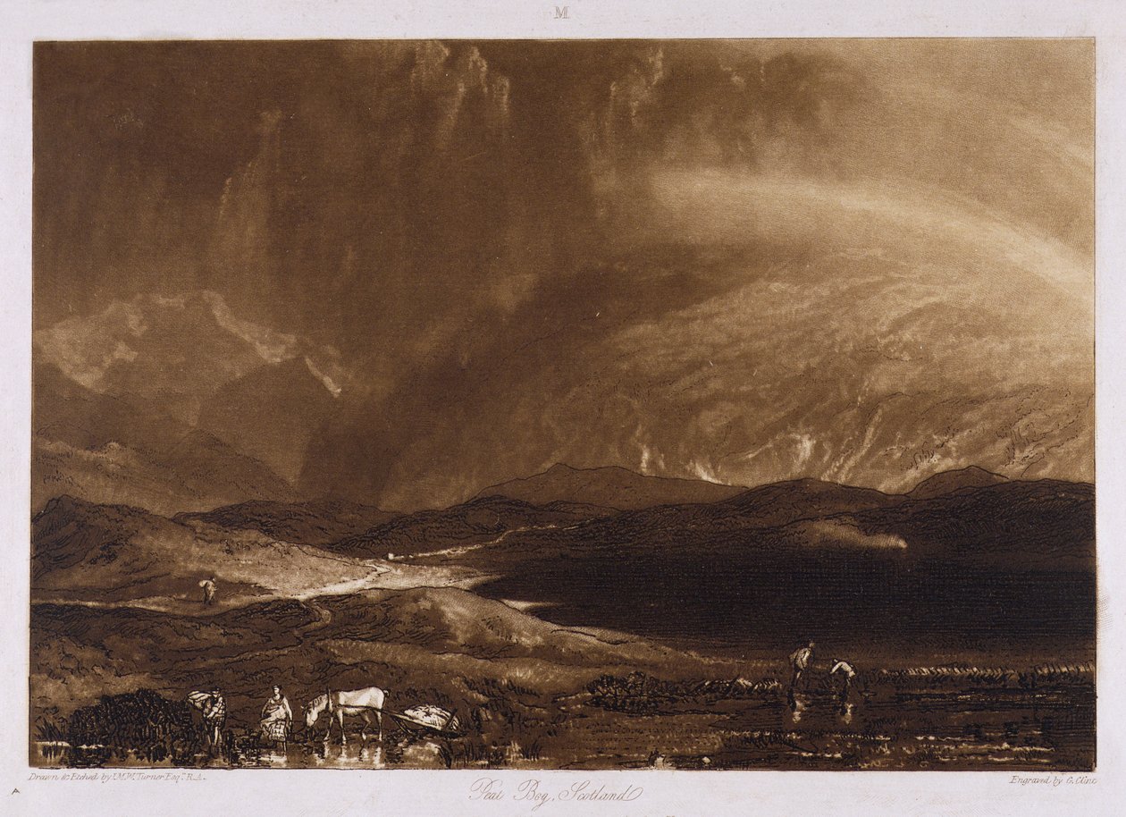 Torvmose, Skottland, gravert av George Clint (1770-1854) av Joseph Mallord William Turner