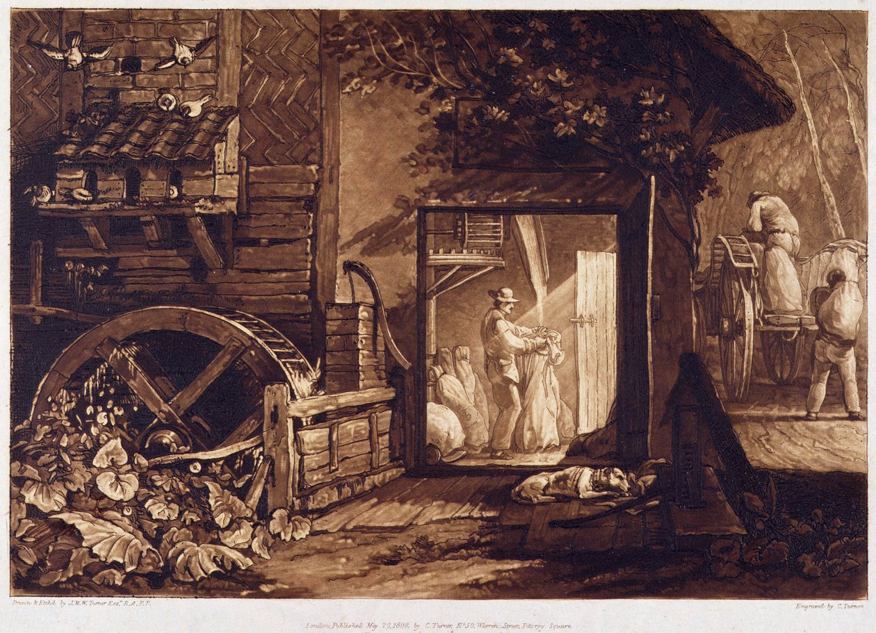 Pembury Mill, Kent, gravert av Charles Turner (1773-1857) 1853-74 av Joseph Mallord William Turner