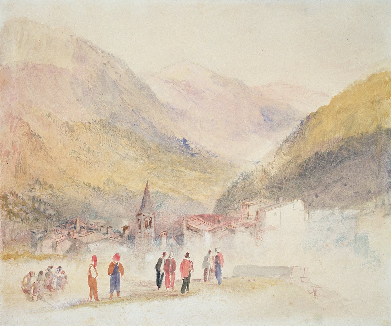 Pre St Didier, 1836 (wc og penn og blekk over grafitt på papir) av Joseph Mallord William Turner