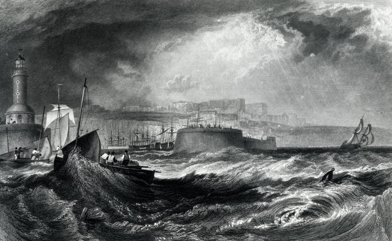 Ramsgate, Kent fra 'Picturesque Views on the South Coast of England' gravert av Robert Wallis, 1824 av Joseph Mallord William Turner