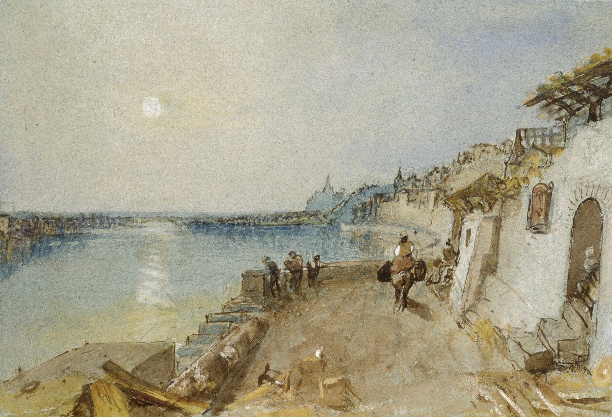 Rietz, nær Saumur, ca. 1830 (akvarell og kroppsfarge over grafitt med penn og brunt blekk) av Joseph Mallord William Turner