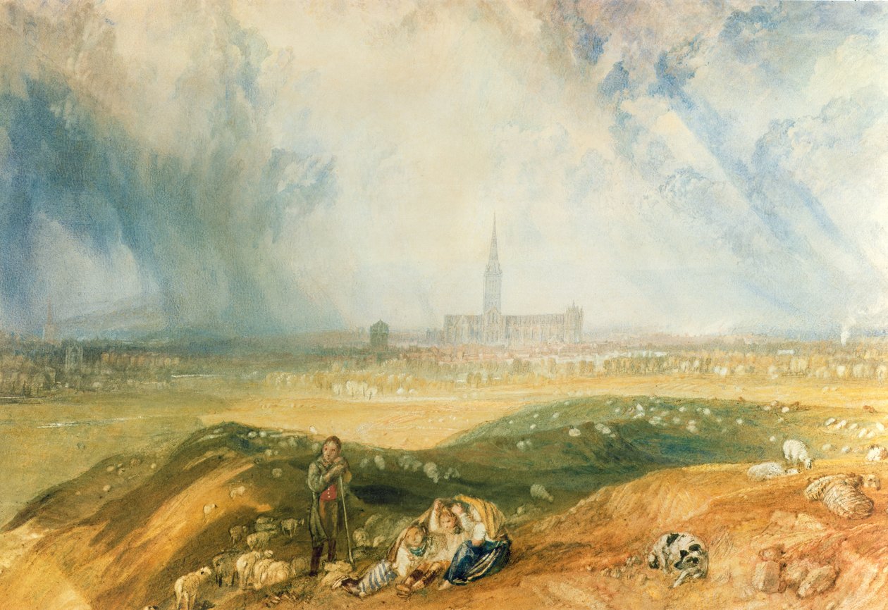 Salisbury katedral av Joseph Mallord William Turner