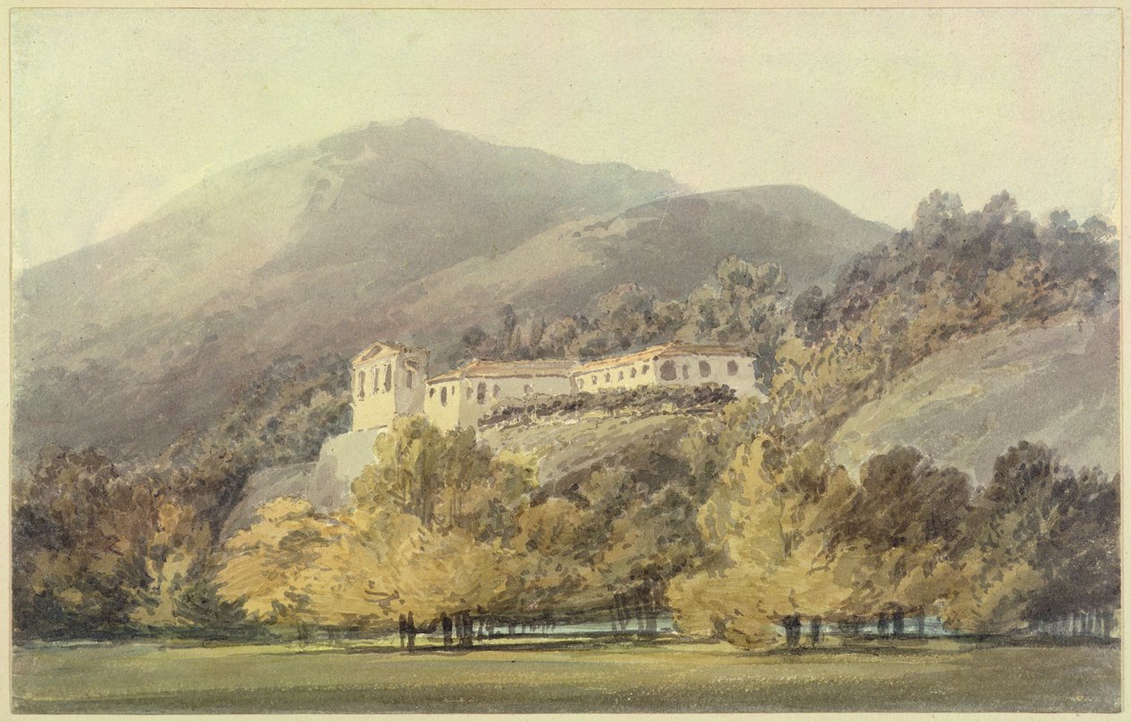 Santa Lucia, et kloster nær Caserta, ca. 1795 (wc over blyant på papir) av Joseph Mallord William Turner