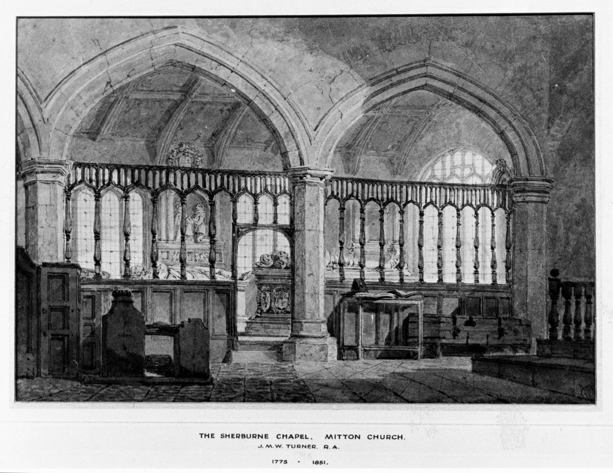 Sherburne Chapel, Mitton Church, Mitton, Lancashire av Joseph Mallord William Turner