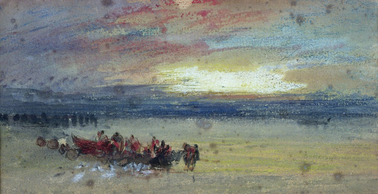 Strandscene, solnedgang av Joseph Mallord William Turner