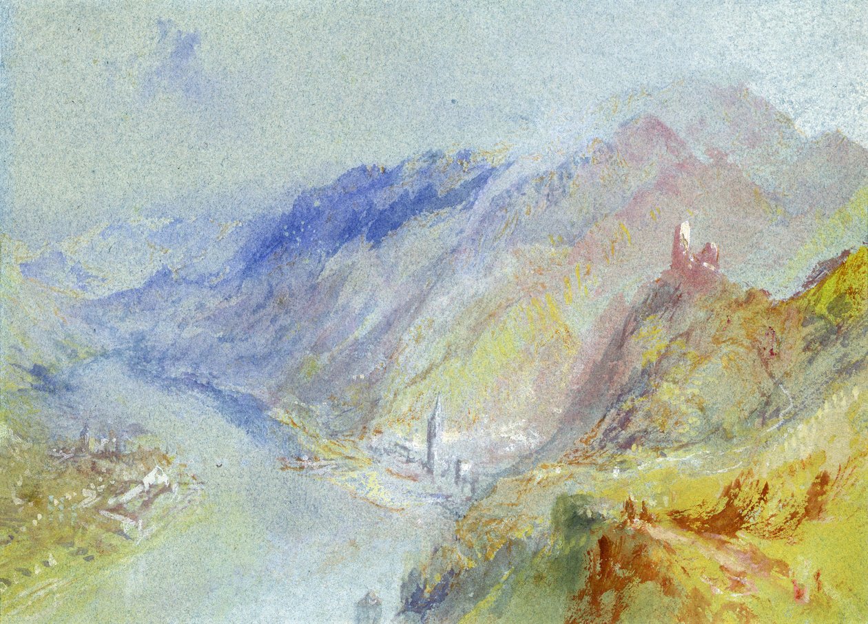 Slottet i Trausnitz med utsikt over Landshut, ca. 1839 (gouache og wc) av Joseph Mallord William Turner