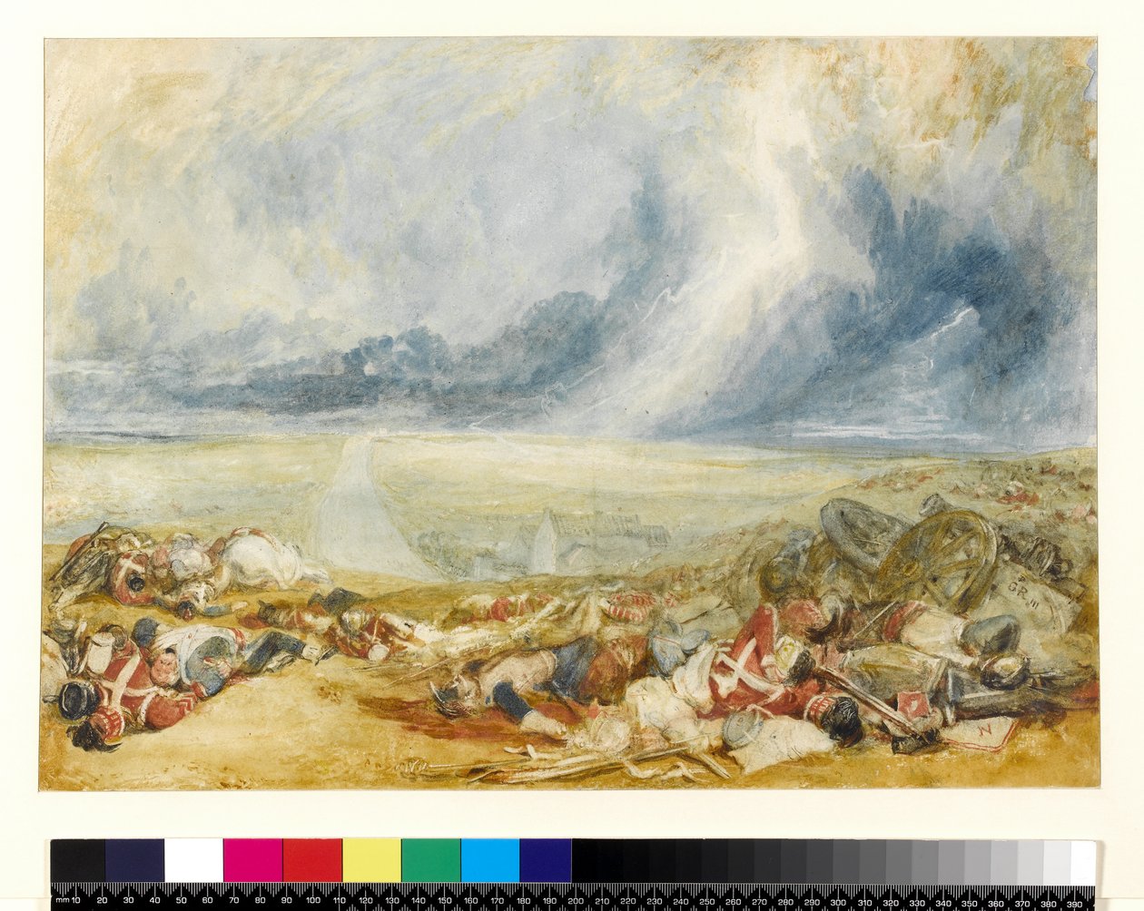 The Field of Waterloo, ca. 1817 (wc over blyant på papir) av Joseph Mallord William Turner