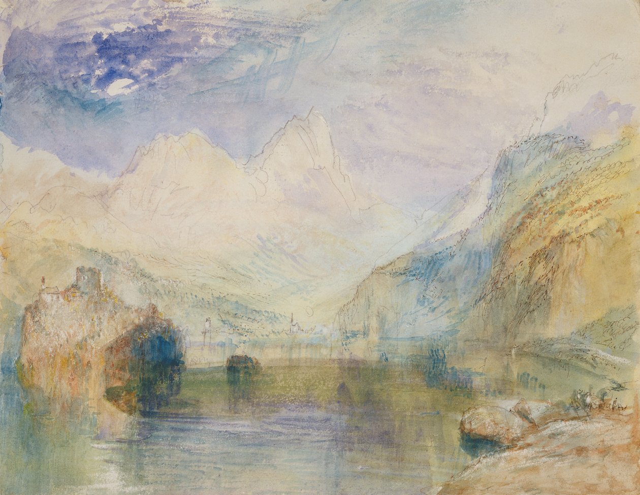 Lauerzersee med Schwyz and the Mythen av Joseph Mallord William Turner