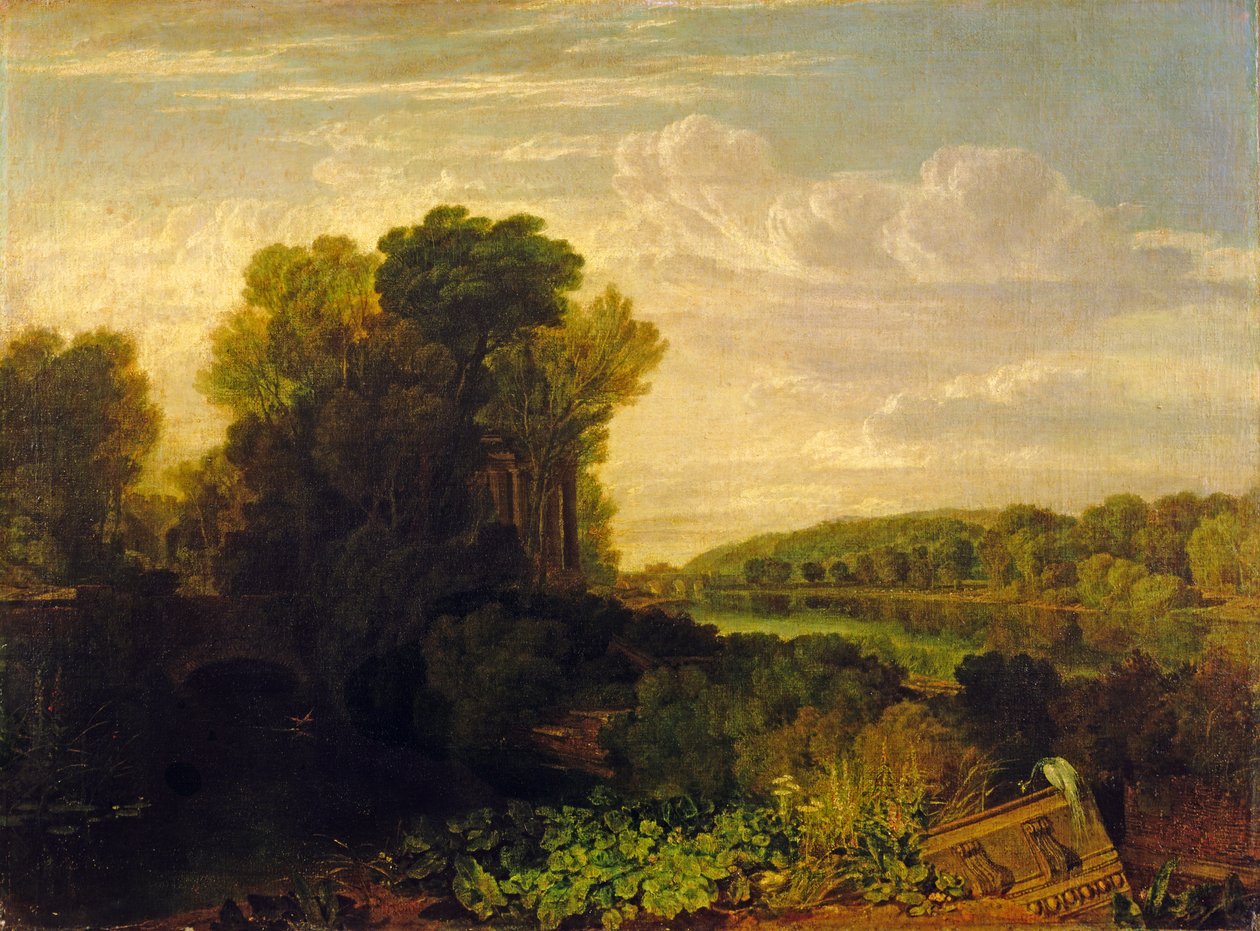 Themsen ved Weybridge, ca. 1807-10 av Joseph Mallord William Turner