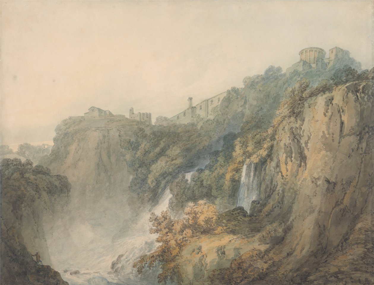 Tivoli med Sybilens tempel og kaskadene av Joseph Mallord William Turner